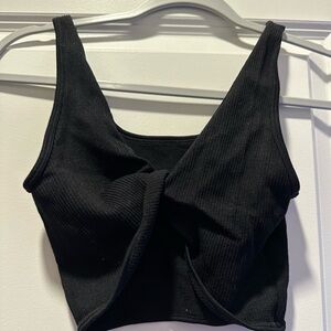 Black crisscross tank top